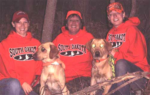 Patti Ann, Raimi and Lacy after a South Dakota Pheasant hunt, 2006